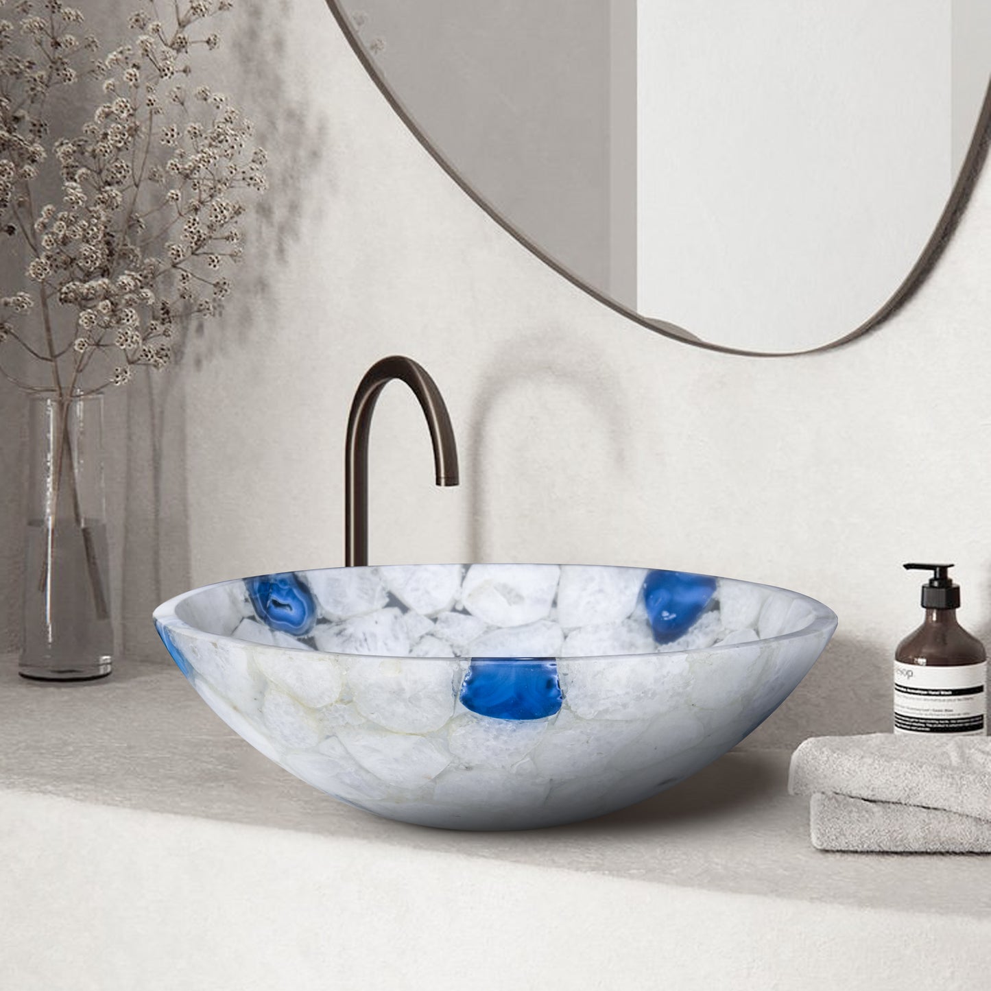 White & Blue Agate Sink