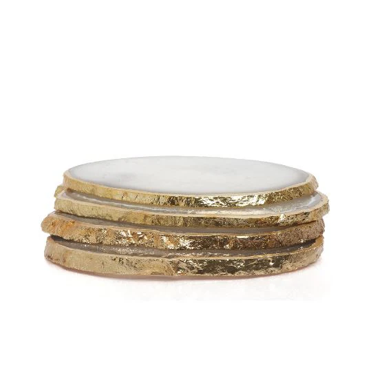 Agate Luxe Coasters – Grey Elegance