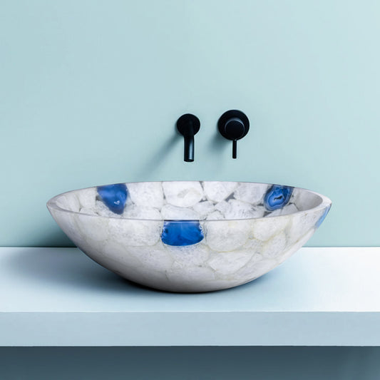 White & Blue Agate  Sink