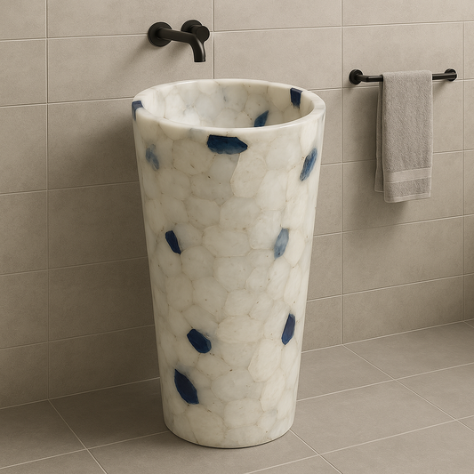 Azure Crystal Pedestal Basin
